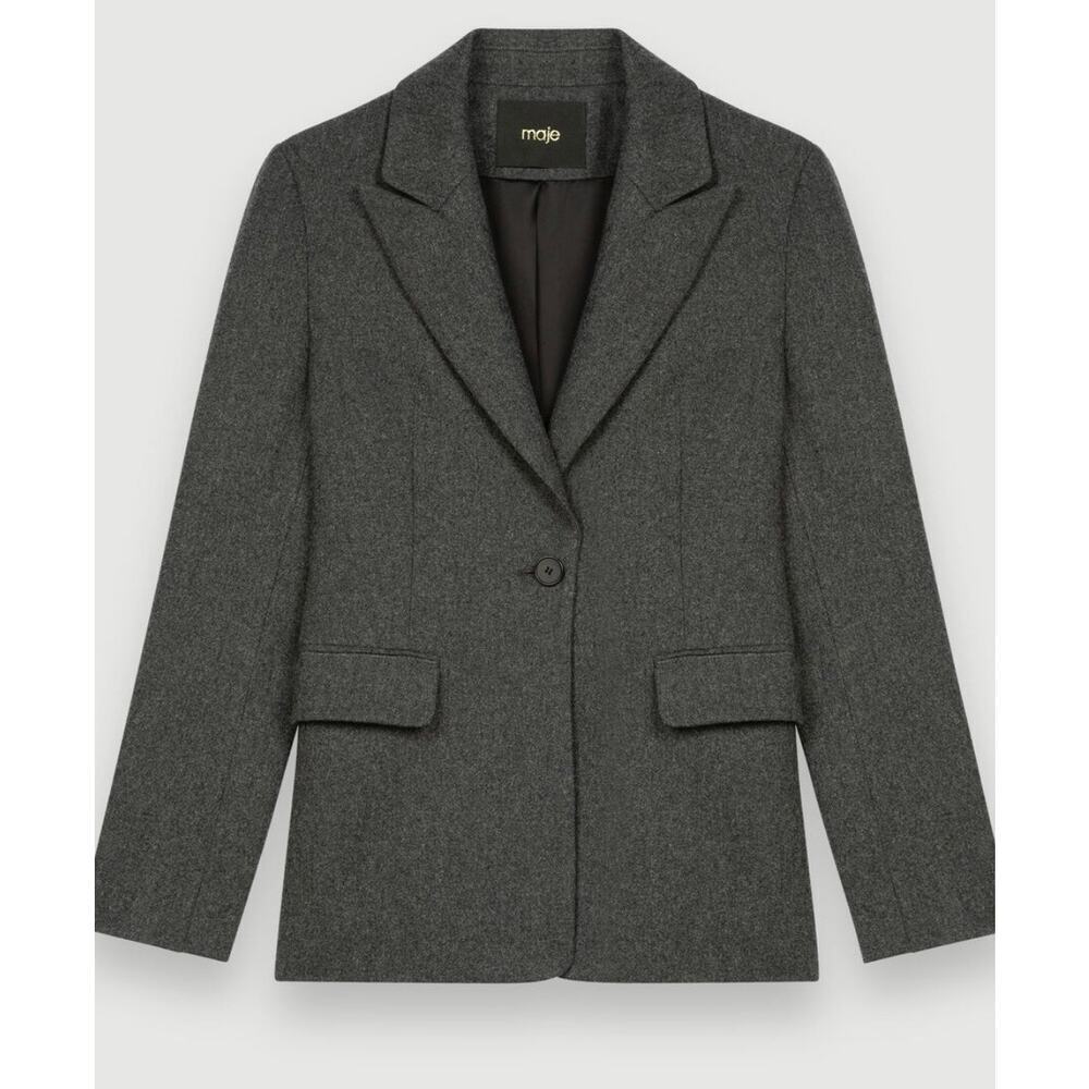 Maje Charcoal Wool Blazer. EU 34